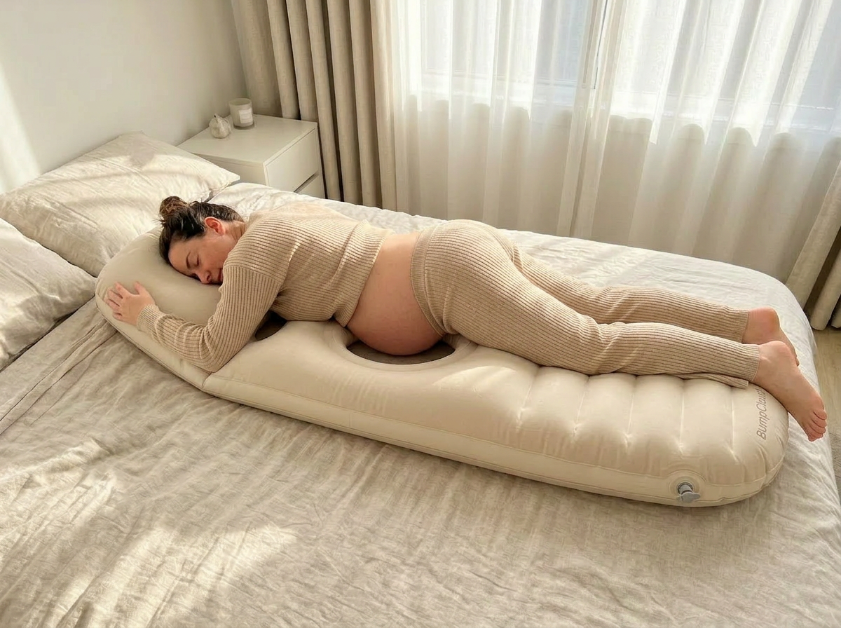 Maya T. using BumpCloud pregnancy pillow