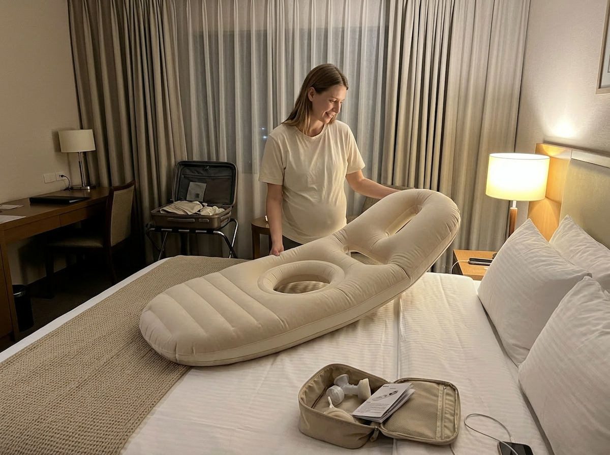 Elena R. using BumpCloud pregnancy pillow